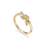 ELSIE LOVE Knot Ring Women 18K Gold Plated V Gold Zirconia PVD 5x Layered Elegant Band - Image 2