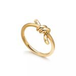 ELSIE LOVE Knot Ring Women 18K Yellow Gold Plated V Gold PVD 5x Layered Minimalist Open Band - Image 2