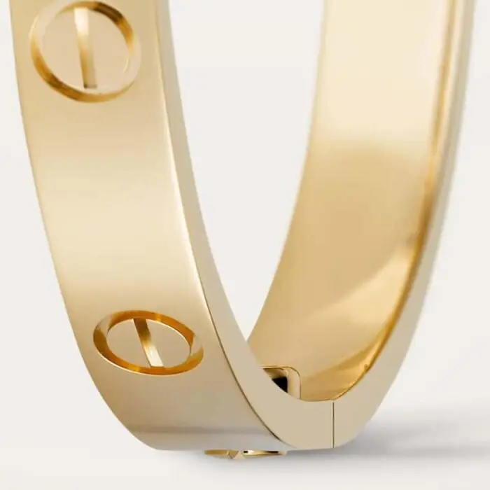 ELSIE LOVE Screw Bangle Bracelet Women 18K Gold Plated V Gold PVD 5x Layered Zirconia Classic Design 0.24in - Image 2