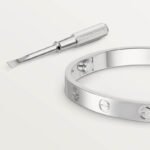 ELSIE LOVE Screw Bangle Bracelet Women 18K Gold Plated V Gold PVD 5x Layered Zirconia Classic Design 0.24in - Image 12