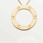 ELSIE LOVE Circle Pendant Necklace Women 18K Gold Plated V Gold PVD 5x Layered 17-Inch Chain - Image 2
