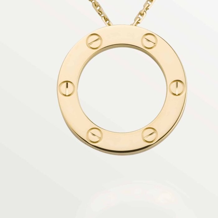 ELSIE LOVE Circle Pendant Necklace Women 18K Gold Plated V Gold PVD 5x Layered 17-Inch Chain - Image 2