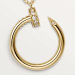 ELSIE LOVE Nail Circle Pendant Necklace for Women, 18K Gold Plated V Gold, PVD Layered, Cubic Zircon - Image 2