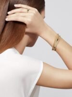 ELSIE LOVE Perlee Pearls of Gold Bangle for Women, 18K Gold Plated V Gold - Image 2