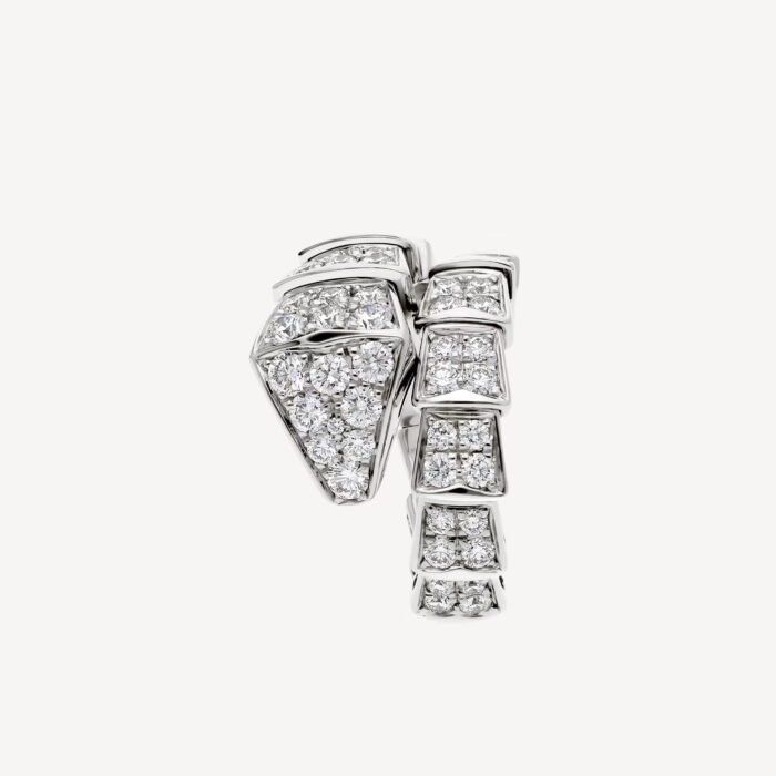 Serpenti Ring, White Gold Plated, CZ Paved - Image 2