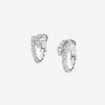 ELSIE LOVE Chain Link Earrings with Cubic Zirconia · 925 Sterling Silver · 18K White Gold Plated · PVD 5x Layered - Image 2