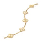 ELSIE LOVE Clover Bracelet | 925 Silver 18K Gold Plated | Full Diamond / Gold Diamond / Malachite | Women’s Lucky Bracelet 7.48" - Image 2
