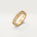 ELSIE LOVE Screw Ring Women 18K Gold Plated V Gold PVD 5x Layered Zirconia 4mm Band - Image 2