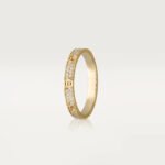 ELSIE LOVE Screw Slim Ring Women 18K Gold Plated V Gold PVD 5x Layered Zirconia 2.6mm Band - Image 2