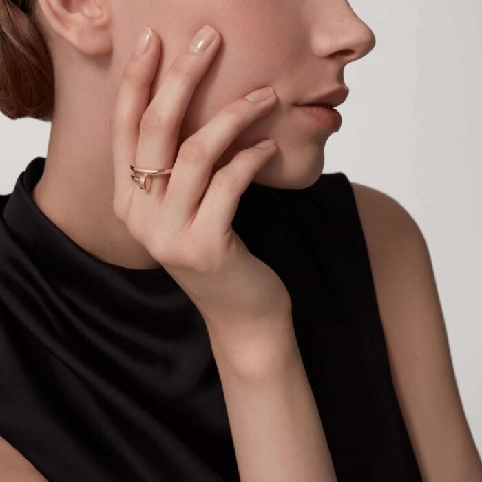 ELSIE LOVE Nail Ring, Women’s 18K Gold Plated Minimalist Open Ring - Image 3