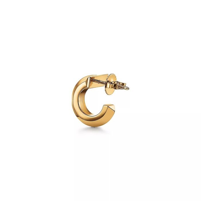 ELSIE LOVE T1 Hoop Earrings Extra Small with Zirconia | V Gold 18K Gold Plated Minimalist Hoops - Image 11