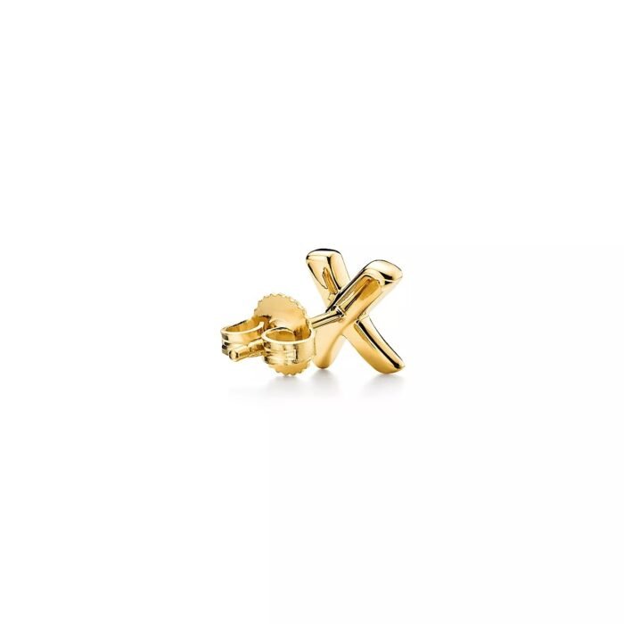 ELSIE LOVE X Earrings Small | V Gold 18K Gold Plated Minimalist Studs - Image 3