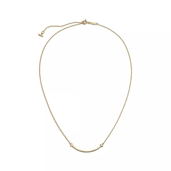 ELSIE LOVE Smile Pendant Small | V Gold 18K Gold Plated Minimalist Necklace - Image 3