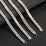 ELSIE LOVE Baguette Cuban Bracelet | 14K White Gold Plated 8mm Iced Out Cubic Zirconia - Image 3