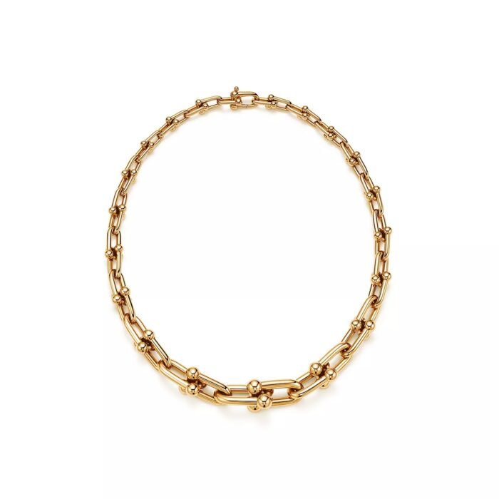 ELSIE LOVE Link Necklace | V Gold 18K Gold Plated Minimalist Chain Necklace 18” - Image 3