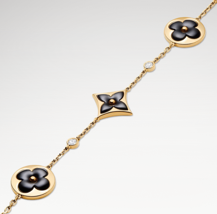 Color Blossom Onyx Floral Bracelet | 18K Gold Plated Multi-Motif - Image 3