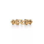 ELSIE LOVE Link Ring | V Gold 18K Gold Plated Chain Style Band - Image 3