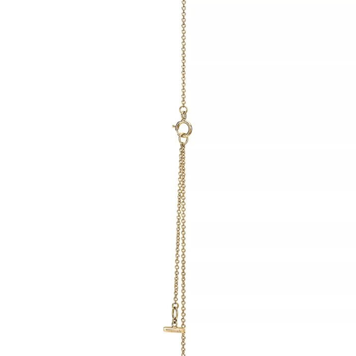 ELSIE LOVE Mother-of-Pearl Circle Pendant Necklace 18K Gold Plated with Zirconia, Adjustable Chain - Image 3