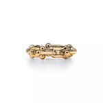 ELSIE LOVE Link Ring with Zirconia | V Gold 18K Gold Plated Chain Style Band - Image 3