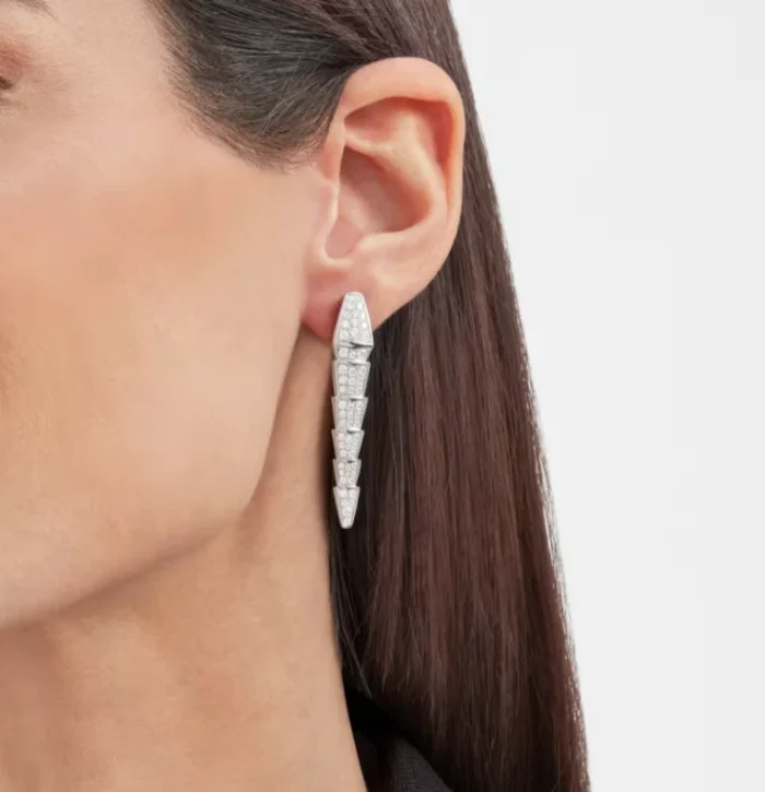 Serpenti Viper Earrings | 925 Silver, 18K White Gold Plated - Image 3