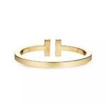 ELSIE LOVE Square T Bracelet | 18K Gold Plated V Gold | PVD 5x Layered | Medium Open Bangle - Image 3