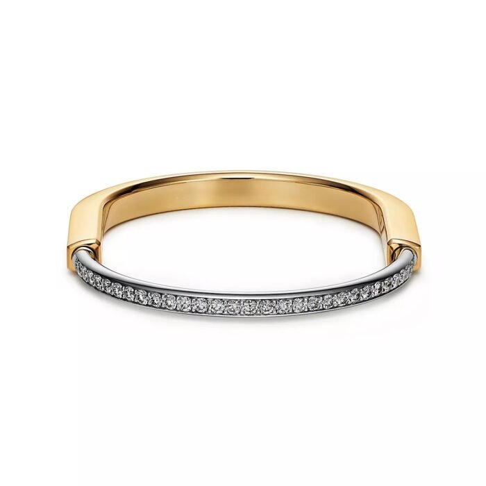 ELSIE LOVE Lock Bracelet 18K Gold Plated with Zirconia, Medium Size - Image 3