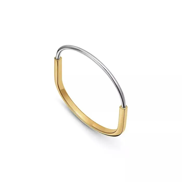ELSIE LOVE Lock Bracelet Narrow | 18K Gold Plated V Gold PVD 5x Layered Medium - Image 3