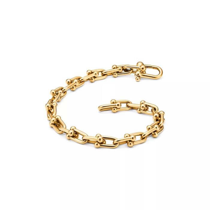 ELSIE LOVE Small Link Bracelet for Women, 18K Gold Plated, V Gold, PVD 5x Layered, Fits Medium Wrist - Image 4