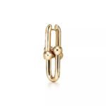 ELSIE LOVE Link Earrings | V Gold 18K Gold Plated Minimalist Hoop - Image 3