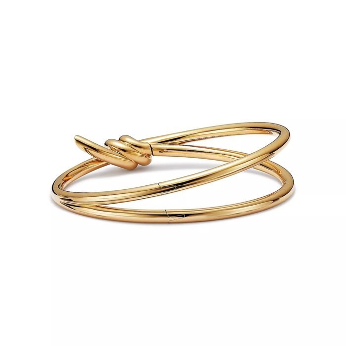 ELSIE LOVE Knot Bracelet 18K Gold Plated PVD 5x Layered Medium Size - Image 3
