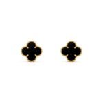 ELSIE LOVE Clover Leaf Earrings · 18K Gold Plated 925 Silver · White Mother-of-Pearl / Black Onyx / Red Carnelian / Green Malachite - Image 3