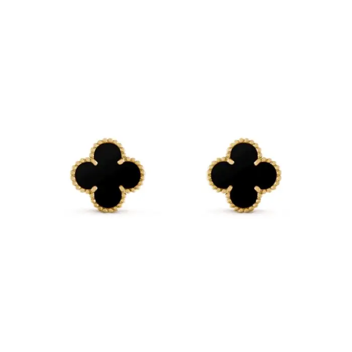 ELSIE LOVE Clover Leaf Earrings · 18K Gold Plated 925 Silver · White Mother-of-Pearl / Black Onyx / Red Carnelian / Green Malachite - Image 3