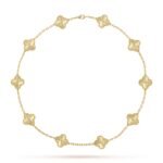 ELSIE LOVE Clover Leaf Necklace · 18K Gold Plated 925 Silver · Multiple Motifs · Mother-of-Pearl / Onyx / Carnelian / Malachite / Blue Agate - Image 3