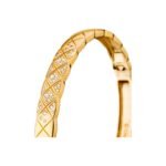 ELSIE LOVE Coco Crush Bracelet · 18K Gold Plated V Gold · Quilted Engraving with Zirconia · Elegant Women’s Bangle - Image 3