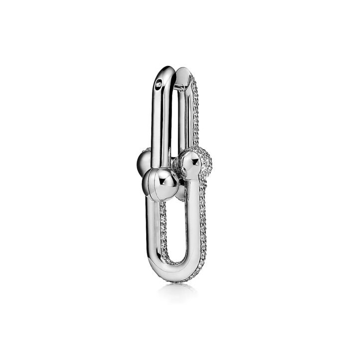 ELSIE LOVE Link Earrings Full Zirconia | V Gold 18K Gold Plated | 1.4" Statement Earrings - Image 3