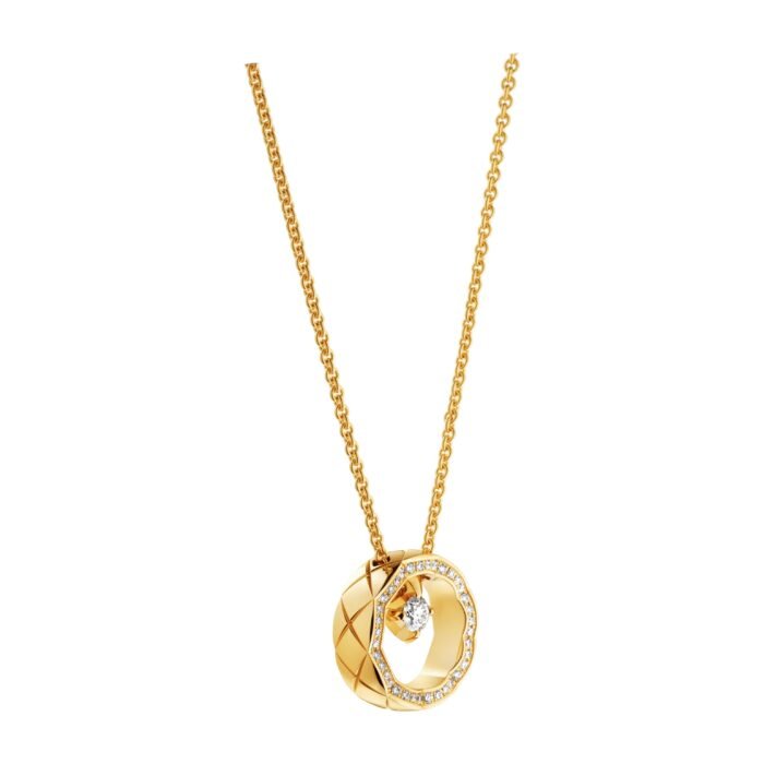 ELSIE LOVE Coco Crush Necklace Women 18K Gold Plated V Gold Zirconia PVD 5x Layered Circle Pendant - Image 3