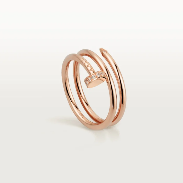 ELSIE LOVE Double Ring Nail Ring, Women’s 18K Gold Plated Cubic Zircon Open Ring - Image 3