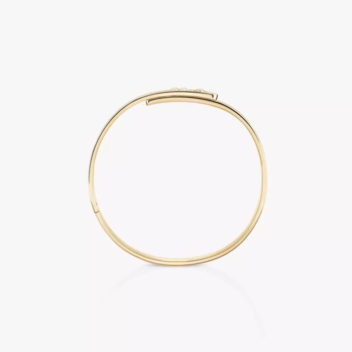 ELSIE LOVE Move Noa Bracelet Women 18K Gold Plated V Gold Zirconia PVD 5x Layered Bangle 4.5mm - Image 3