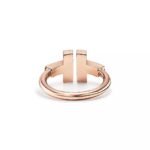ELSIE LOVE T Ring Women 925 Silver 18K Rose Gold Plated Zirconia PVD 5x Layered Open Band - Image 3