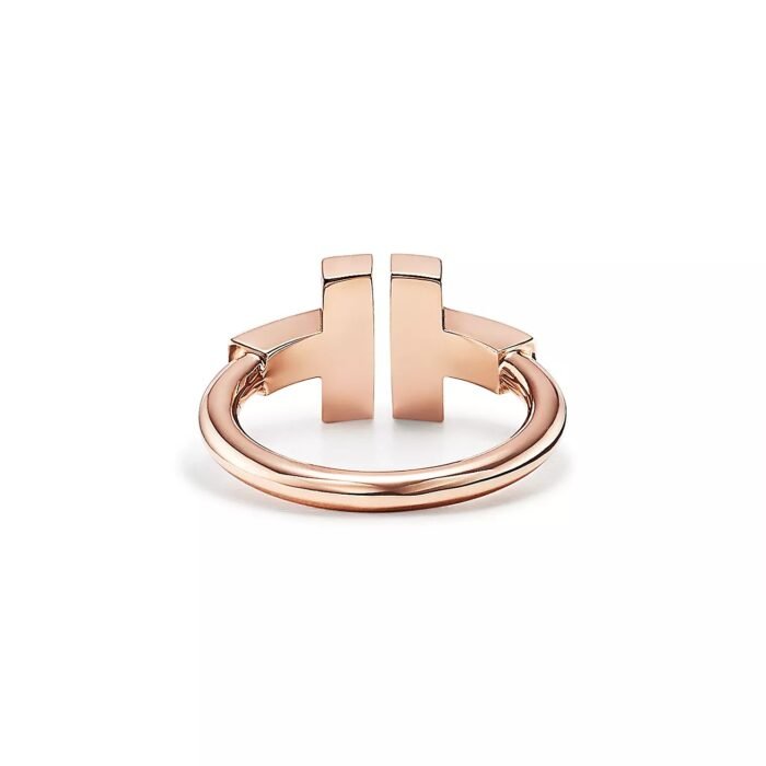 ELSIE LOVE T Ring Women 925 Silver 18K Rose Gold Plated Zirconia PVD 5x Layered Open Band - Image 3