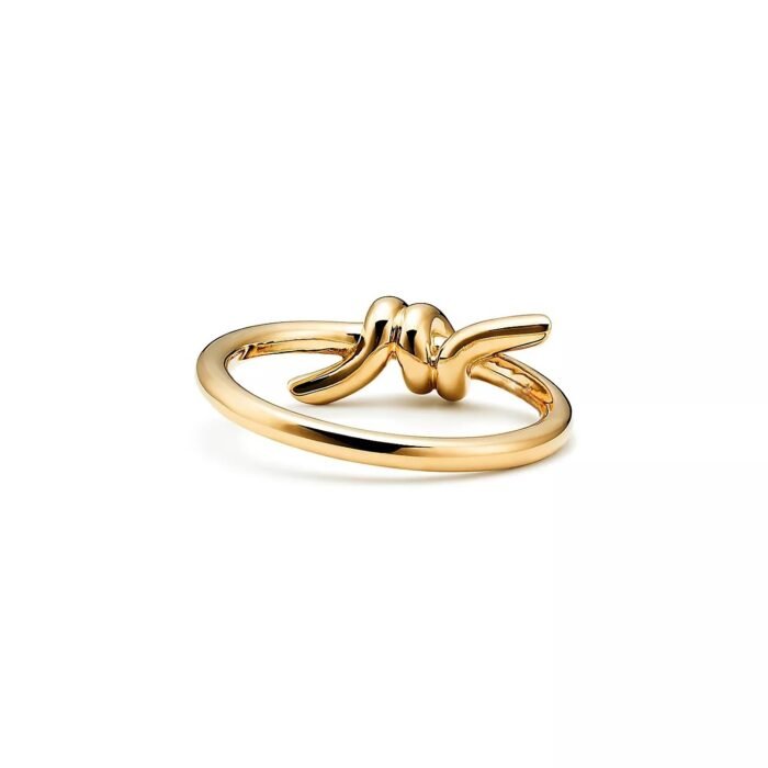 ELSIE LOVE Knot Ring Women 18K Yellow Gold Plated V Gold PVD 5x Layered Minimalist Open Band - Image 3