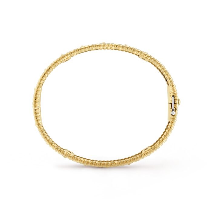 ELSIE LOVE Clover Bracelet Women 18K Gold Plated V Gold Zirconia PVD 5x Layered Luxury Bangle 6.3" - Image 3