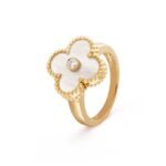 ELSIE LOVE Clover Leaf Ring,925 Silver, 18k Gold Plated - Image 4