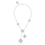 ELSIE LOVE Clover Leaf Y Necklace · 18K Gold Plated 925 Silver · Mother-of-Pearl / Onyx / Carnelian / Tiger Eye · Lucky Pendant Necklace - Image 10