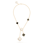 ELSIE LOVE Clover Leaf Y Necklace · 18K Gold Plated 925 Silver · Mother-of-Pearl / Onyx / Carnelian / Tiger Eye · Lucky Pendant Necklace - Image 13
