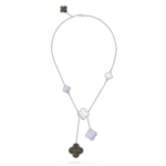 ELSIE LOVE Clover Leaf Y Necklace · 18K Gold Plated 925 Silver · Mother-of-Pearl / Onyx / Carnelian / Tiger Eye · Lucky Pendant Necklace - Image 16