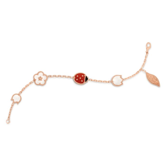 ELSIE LOVE Ladybug & Floral Bracelet | 925 Silver with 18K Rose Gold Plating - Image 3