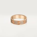 ELSIE LOVE Screw Ring Women 18K Gold Plated V Gold PVD 5x Layered Zirconia 4mm Band - Image 3