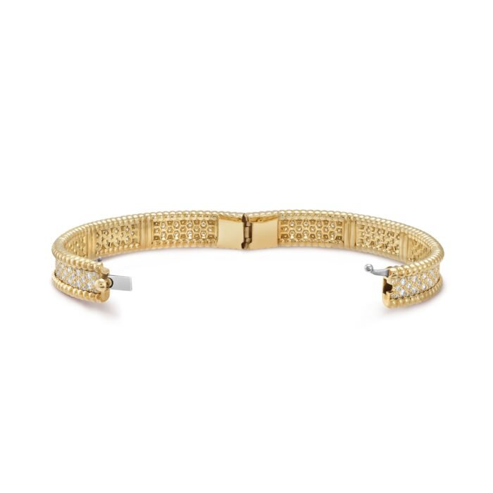 ELSIE LOVE Perlee Bangle Bracelet for Women, 18K Gold Plated V Gold, Cubic Zircon - Image 4