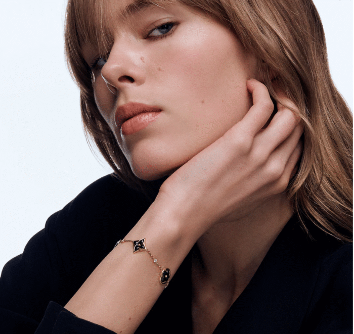 Color Blossom Onyx Floral Bracelet | 18K Gold Plated Multi-Motif - Image 4